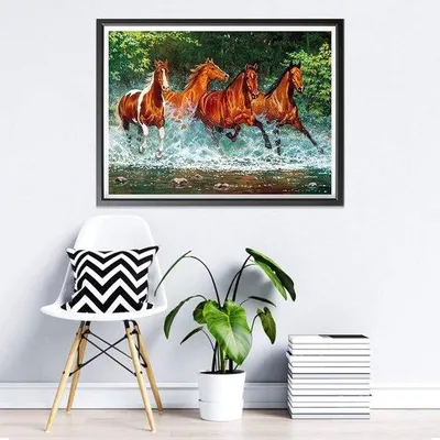 Image de Peinture au diamant « Cheval » / Kit de peinture au diamant « Cheval » pour adultes et enfants, 30 x 40 cm