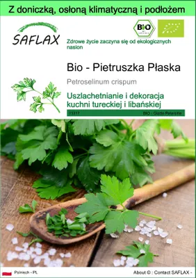 Zdjęcie produktu dla SAFLAX - Garden to go - Bio - Pietruszka Płaska - 600 Nasiona - Z doniczką, pokrywą klimatyczną i podłożem do uprawy - Petroselinum crispum