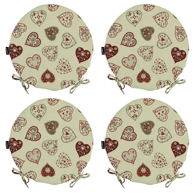 Zdjęcie produktu dla AMPO zestaw okrągłych poduszek na krzesło 40 cm 4 szt