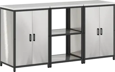 Produktbild von Aufbewahrungsset für die Küche mit Regal 3 pcs Silber Edelstahl