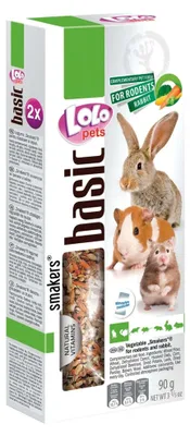 Productafbeelding van Lolo Pets Knapperige groentesticks voor hamsters, verpakking van 10 (10 x 90 gram)