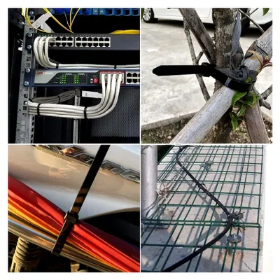 Produktbild von Robuste Kabelbinder aus Nylon, Industriequalität, 110 kg Zugfestigkeit, 12 x 290 mm, Schwarz, 10 Stück
