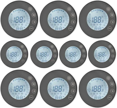 Zdjęcie produktu dla 10X Cyfrowy termostat pokojowy LCD do ogrzewania podłogowego Programowalny termostat pokojowy z okrągłym podświetleniem