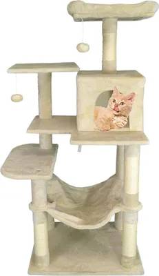 Image de Arbre à chat Arbre à chat colonne épaisse, 143 cm, stable, meuble pour chats, Rome beige