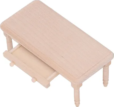 Immagine prodotto di Tavolo da pranzo per casa delle bambole in scala 1:12, design semplice ed elegante, legno resistente, tavolo da tè in miniatura per case delle bambole