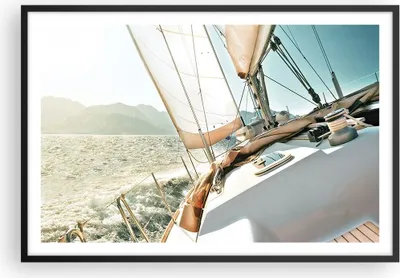 Produktbild von Gerahmtes Poster - Schwarzer Rahmen - Yacht Segeln So - 91,5x61 cm - Wand Bild - Wanddeko - Wandbilder - Kunstposter - Wandposter - Bilderrahmen - Bilder - Kunstdruck Wanddekoration - P2BAA91x61-4847
