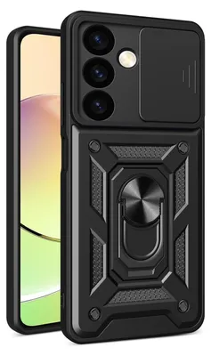 Obrázek produktu pro Pro Samsung Galaxy S24 Plus Armor Magnet Ring Camera Cover Pouzdro na mobilní telefon Black