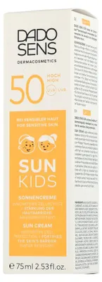Produktbild von DADO SENS SONNENCREME KIDS SPF 50, Sonnenschutzcreme, Körper, Tube, Schutz, Empflindliche Haut, 75 ml