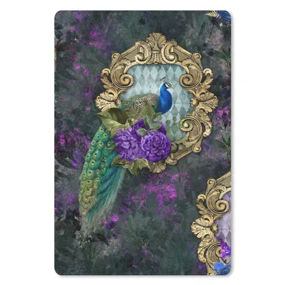 Produktbild von MuchoWow® Mauspad Mousepad Muster - Blumen - Pfau 40x60 cm - Mousepads - Maus Mat - Pad - Mausunterlage - Schreibtisch Accesoire