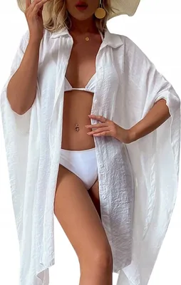 Produktbild von Pareo - Sommertunika - Strand - Luftig - Damenkleid - Boho für den Strand - Weiß