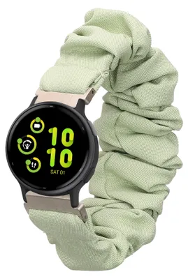 Produktbild von kwmobile Ersatz Armband kompatibel mit Garmin vivoactive 6 / vivoactive 5 / active 5 - Smartwatch Scrunchie Haargummi Design Pastellgrün - Innenmaße