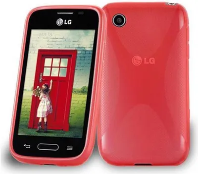 Produktbild von Cadorabo Handyhülle für LG L40 in Rot Hülle Schutzhülle TPU Silikon Backcover Case