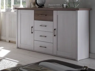 Produktbild von Kommode Anrichte Wäschekommode aus Pinie weiss