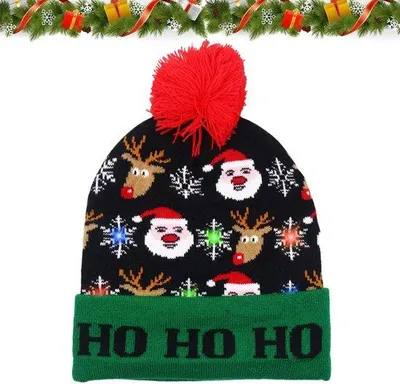 Produktbild von LED-Weihnachtsmütze – Weihnachtsmütze mit Licht – Weich und bequem – Lustige Weihnachtsmütze – Für Kinder und Erwachsene – Weihnachtliches Accessoire