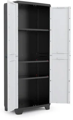 Produktbild von Keter Linear Cabinet, Grau, Silber, 4 Regale, Bodenstehend, Universal, 2 Tür(en), Drehtür