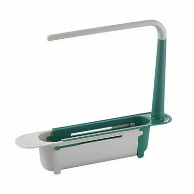 Produktbild von Abflusskorb Küchen Racks Verstellbarer Spül Lagerung Waschbecken Halter Grün