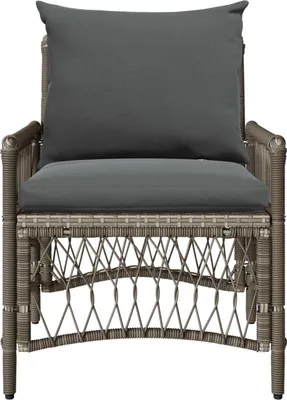 Immagine prodotto di vidaXL Sedia da giardino con cuscino Grigio 73 x 61 x 77 cm in polyrattan