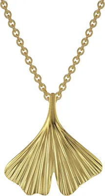trendor 75720 Damen-Halskette mit Ginkgo-Anhänger Gold auf Silber 1