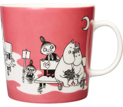 Produktbild von Moomin by Arabia Mumins Tasse 0,4 l rosa, cremeweiß, schwarz