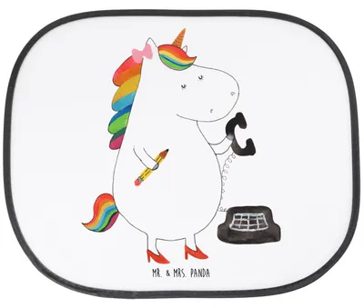 Produktbild von Mr. & Mrs. Panda Auto Sonnenschutz Einhorn Sekretärin - Weiß - Geschenk, Rechtsanwältin, Autoscheibe, pkw, Einhörner, Unicorn, Büro, autofenster, hitzeschutz