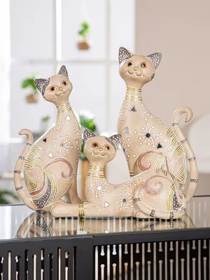 Produktbild von Gilde Figur, Katze, Kimba , Kunstharz, hellbraun, VE 3, L. 10 cm, B. 11 cm, H. 23 cm Höhe: 23.00 cm Breite: 11.00 cm Tiefe: 10.00cm 57798