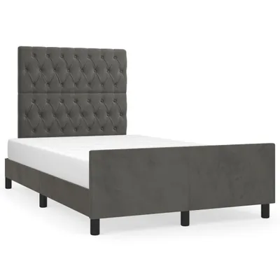 Immagine prodotto di vidaXL Struttura letto senza materasso grigio scuro 120x200 cm velluto