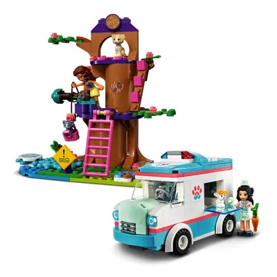 Produktbild von LEGO 41445 Friends Tierrettungswagen Spielzeugauto mit Olivia und Emma Mini Puppen
