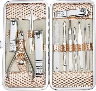 Produktbild von Maniküre Pediküre Set Nagelknipser Pflege Reiseetui Roségold
