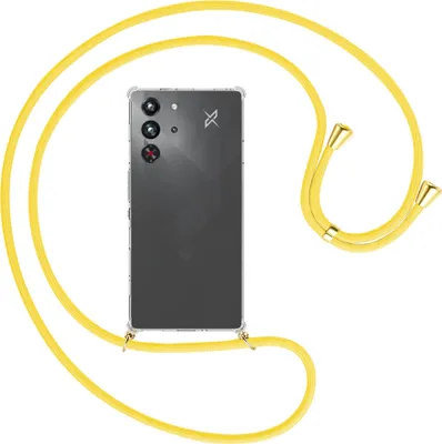 Produktbild von Handykette Backcover-Schutzhülle mit Band (Metall goldfarben) für ZTE Nubia Red Magic 10 Pro - gelb
