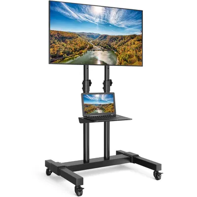 Produktbild von RFIVER TV Ständer Rollbar Fernsehständer für 32-80 Zoll Hoehenverstellbar Schwarz Max 50 KG Vesa 600x400 mm