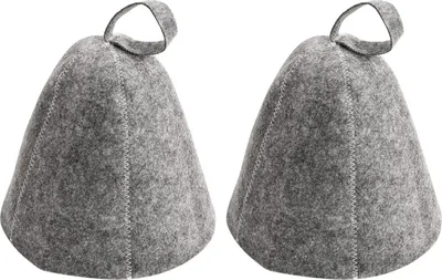 Produktbild von Filz-Saunahaube zum Hitzeschutz - 2 Stück (grau)