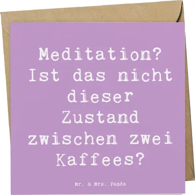 Produktbild von Mr. & Mrs. Panda Grußkarte Spruch Innere Ruhe Kaffee - Lavendeltraum - Geschenk, Zitat, Gefühl, Klappkarte, Humor, Seelenfrieden, Glückwunschkarte, Motivation, Frieden