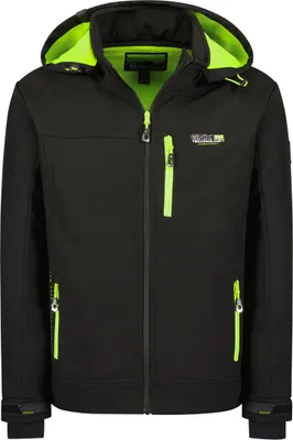 Produktbild von Geographical Norway Herren Softshell Übergangsjacke Model: Rumba, Farbe: Schwarz/Grün, Größe XL