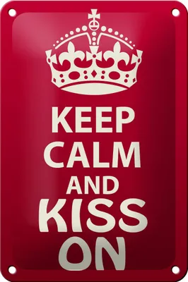 Produktbild von Blechschild Spruch 12x18cm Keep Calm and kiss on Geschenk