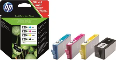 Produktbild von HP 920XL Originálne čierne, azúrové, purpurové, žlté multibalenie 4 jednotky