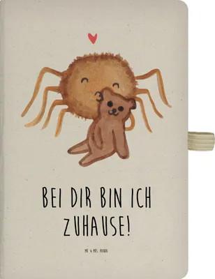 Produktbild von Mr. & Mrs. Panda notizbuch Spinne Agathe Teddy - Transparent - Geschenk, Miteinander, Kladde, Liebesbeweis, Verliebt, Adressbuch, Dankeschön, Skizzenbuch, Tagebuch, Treue