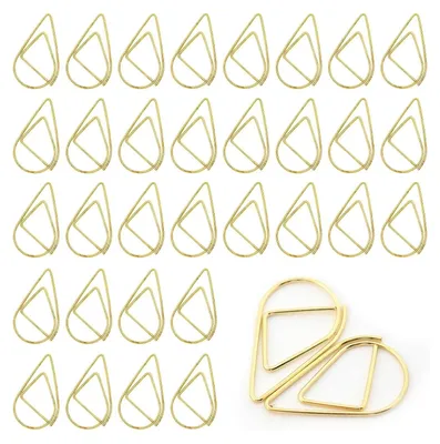 Produktbild von Büroklammern Motiv Gold Klein 200 Stück Kleine Wasser Tropfenform Büroklammern Wassertropfen Papierklammern Metall für Buch Büro