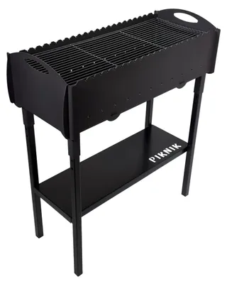 Produktbild von GOROCH Gartengrill | Schaschlikgrill für 21 Spieße – Massiver Holzkohlegrill aus 3 mm Stahl, zerlegbar & kompakt verstaubar, stationärer Metallgrill für Garten, Terrasse & Outdoor BBQ