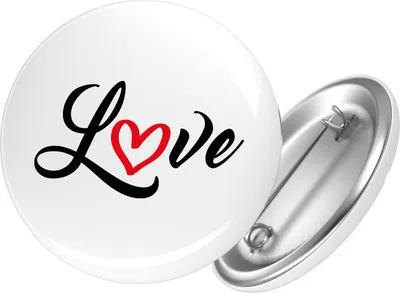Produktbild von Huuraa Button Love Herz Hearth 59mm rund mit Sicherheitsnadel Ansteckbutton Geschenkidee