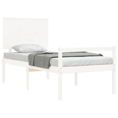Immagine prodotto di vidaXL Letto senior con testata in legno massiccio bianco