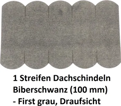 Obrázek produktu pro 1 pruh hladkých střešních tašek (100 mm) - šedý hřeben