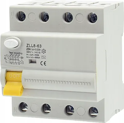 Image de Disjoncteur 4P 25A 30mA 3 phases AC CE