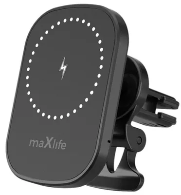 Image de Support de voiture Maxlife MXCH-16 magnétique avec charge sans fil 15W, Universel, Noir