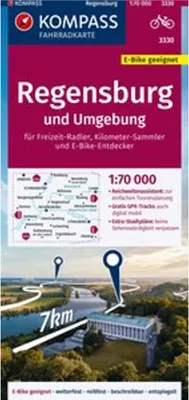 Immagine prodotto di KOMPASS Carta ciclistica 3330 Regensburg e dintorni 1:70.000