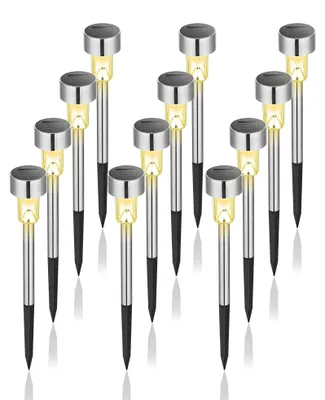 Productafbeelding van Solar lamp voor buiten, 12 stuks, warm witte waterdichte LED lampen