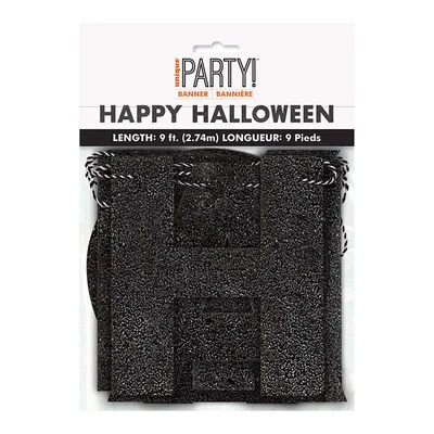 Zdjęcie produktu dla Baner brokatowy Happy Halloween - 17 x 1 x 27 cm - 1 szt.