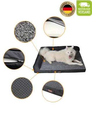 Produktbild von Raikou Hundebett Hundesofa Tierbett Anti Rutsch Grau Melange Gr. 120*90*10cm