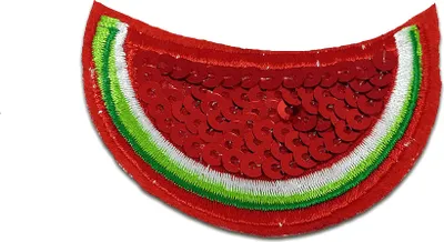 Produktbild von Melone Obst Frucht Mit Pailletten - Aufnäher, Bügelbild, Aufbügler, Applikationen, Patches, Flicken, Zum Aufbügeln, Größe: 6,8 x 4,4 cm