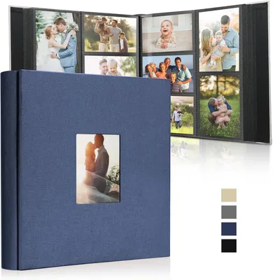 Produktbild von Fotoalbum 1000 Fotos, 10x15 cm, Leinenbindung, für Familie, schwarz