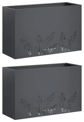 Immagine prodotto di vidaXL Vaso da giardino, 2 pezzi, antracite, 80 x 20 x 49 cm